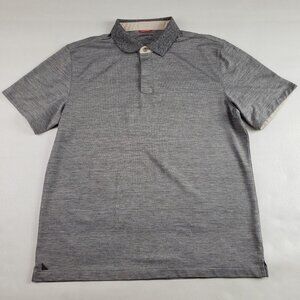 Untuckit Hannifer Performance Polo Shirt Mens Large Gray Short Sleeve Golf Tee
